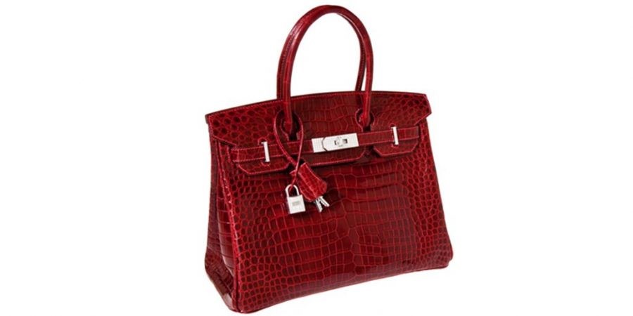 Modelo Hermès Exceptional Collection Shiny Rouge H de Couro de Crocodilo-marinho.